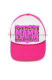 Pink mama leopard trucker hat