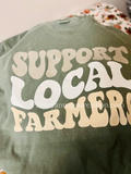 Support local farmers comfort colors tee
