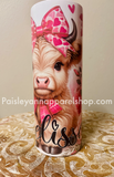 Highland cow Valentine’s Day tumbler