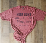 LIGHT GREEN-- Nerf guns & Messy buns. Mom of both