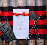 Family heirloom recipe tea towel
